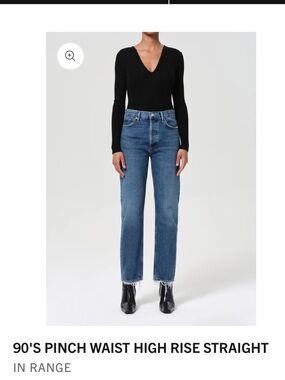 Agolde 90's Pinch Waist High Rise Straight Jeans - Blue